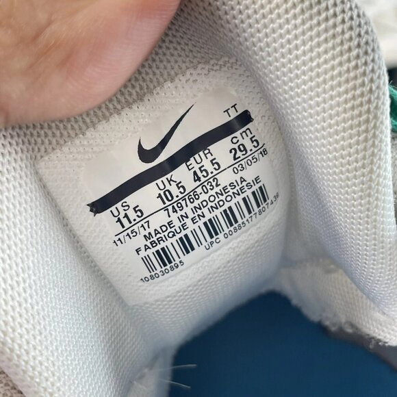 [US 11.5] NIKE AIR MAX 95 Essential Clear Emerald Running Shoes White Teal - Picture 12 of 12